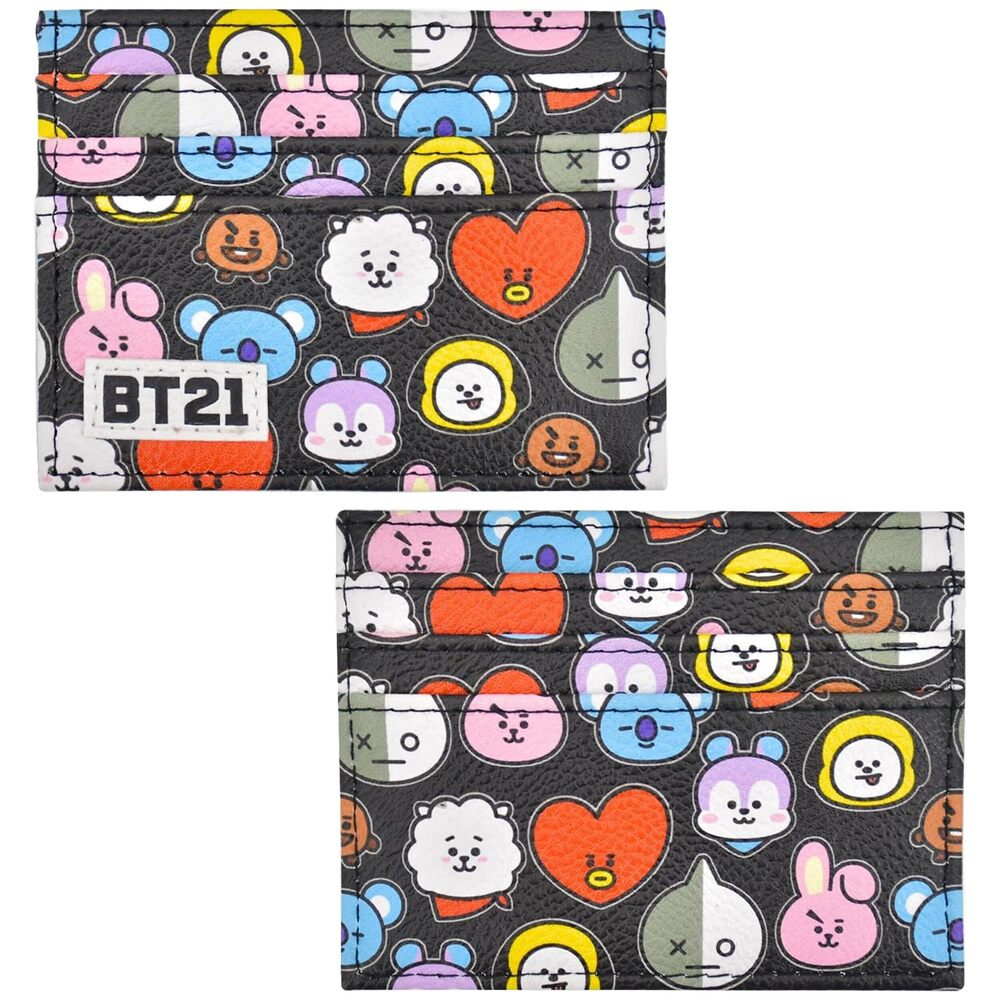 8856 BT21 LINE FRIENDS Wallet, Slim Credit Card Holder with 3 Cards Slots